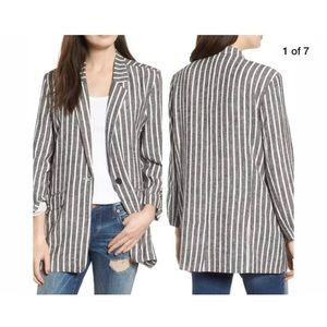 NWT Nordstrom BP. Striped Cinch Sleeve Blazer